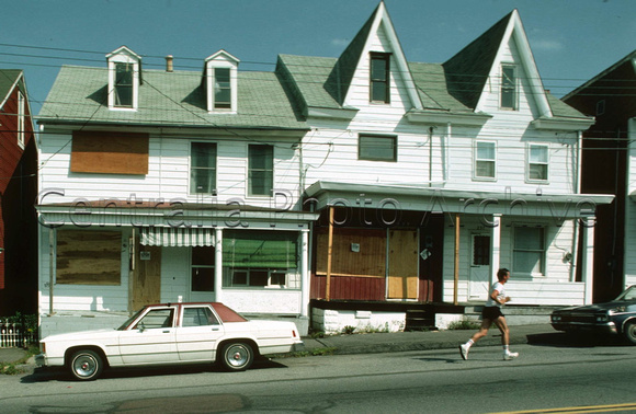 Boarded-up Homes and runner, 9-8-1984